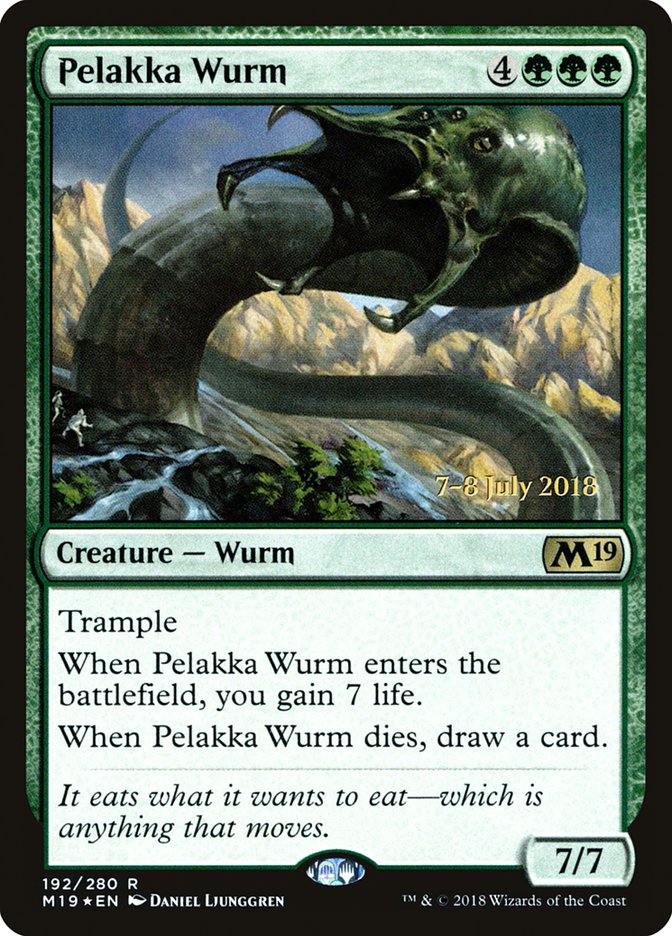 Pelakka Wurm (Prerelease) (Core Set 2019) - (Foil): Core Set 2019 Promos