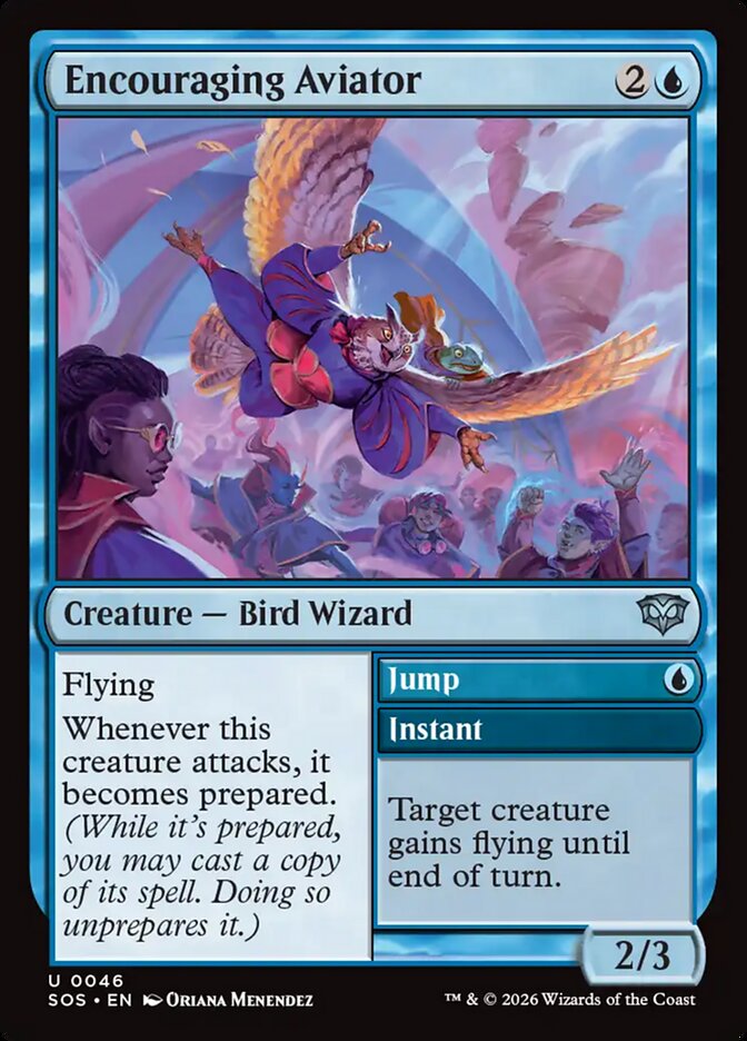 Encouraging Aviator // Jump - (Foil): Secrets of Strixhaven