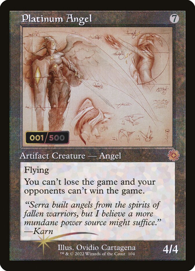 Platinum Angel (#104) (Retro Frame) - (Foil): The Brothers' War Retro Artifacts