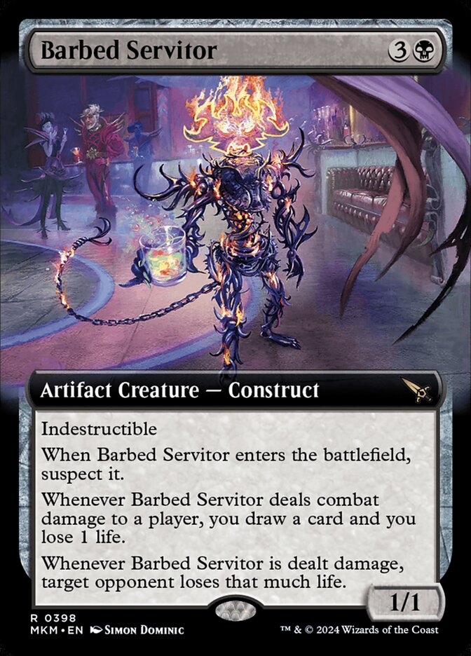 Barbed Servitor (Extended Art) - (Foil): Murders at Karlov Manor