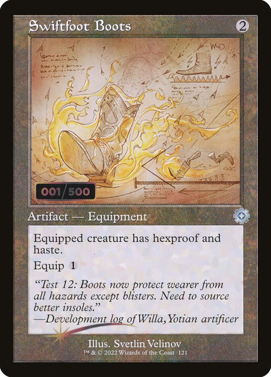 Swiftfoot Boots (#121) (Retro Frame) - (Foil): The Brothers' War Retro Artifacts
