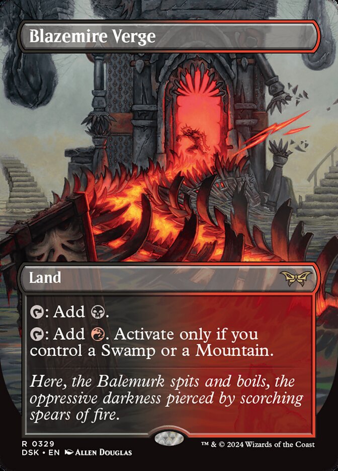 Blazemire Verge (Borderless) - (Foil): Duskmourn: House of Horror