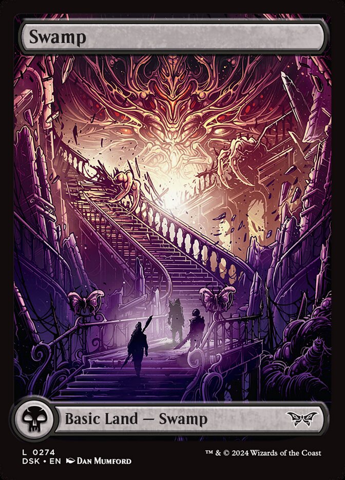 Swamp (#274) (Full Art) - (Foil): Duskmourn: House of Horror