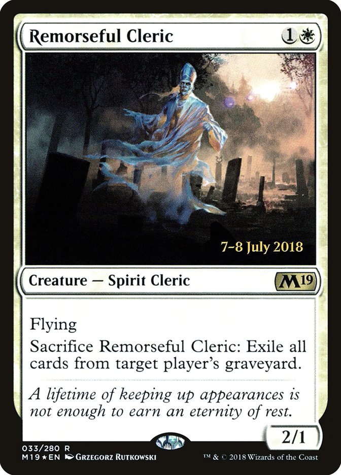 Remorseful Cleric - (Foil): Core Set 2019 Promos