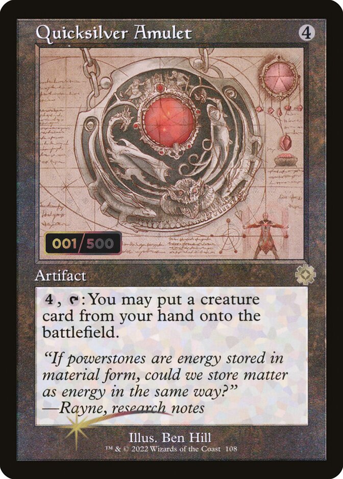 Quicksilver Amulet (#108) (Retro Frame) - (Foil): The Brothers' War Retro Artifacts