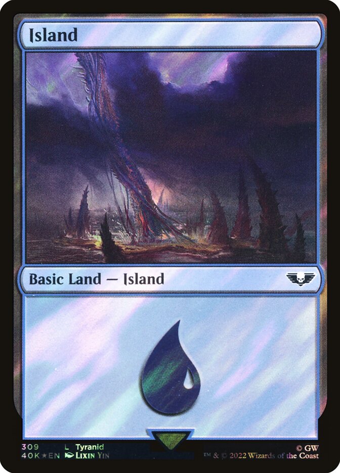 Island (#309) (Surge Foil) - (Foil): Warhammer 40,000 Commander