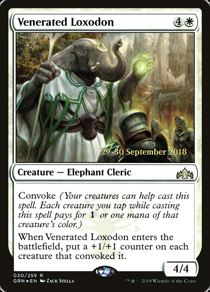 Venerated Loxodon (Prerelease) (Guilds of Ravnica) - (Foil): Guilds of Ravnica Promos