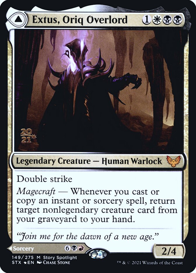 Extus, Oriq Overlord // Awaken the Blood Avatar (Prerelease) (Strixhaven: School of Mages) - (Foil): Strixhaven: School of Mages Promos