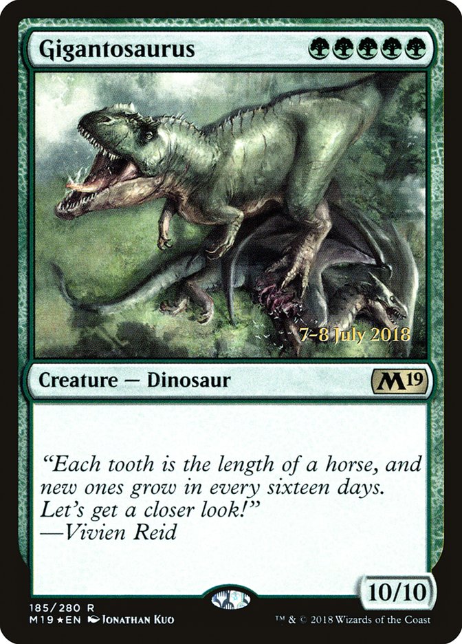 Gigantosaurus (Prerelease) (Core Set 2019) - (Foil): Core Set 2019 Promos