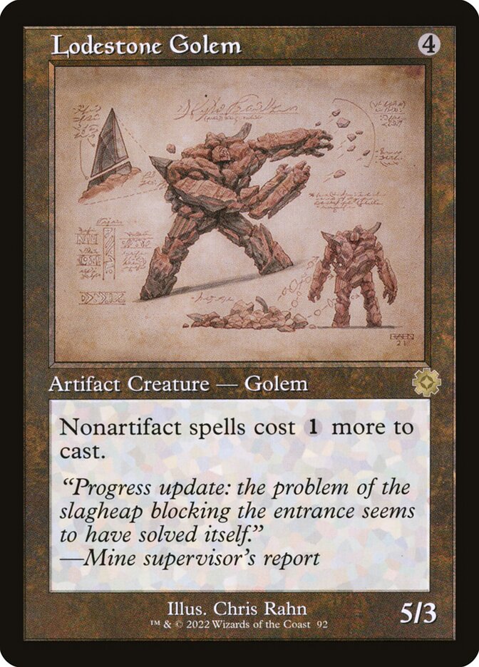 Lodestone Golem (#092) (Retro Frame): The Brothers' War Retro Artifacts