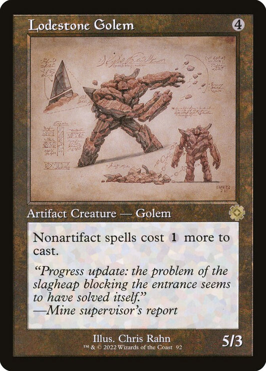 Lodestone Golem (#092) (Retro Frame): The Brothers' War Retro Artifacts