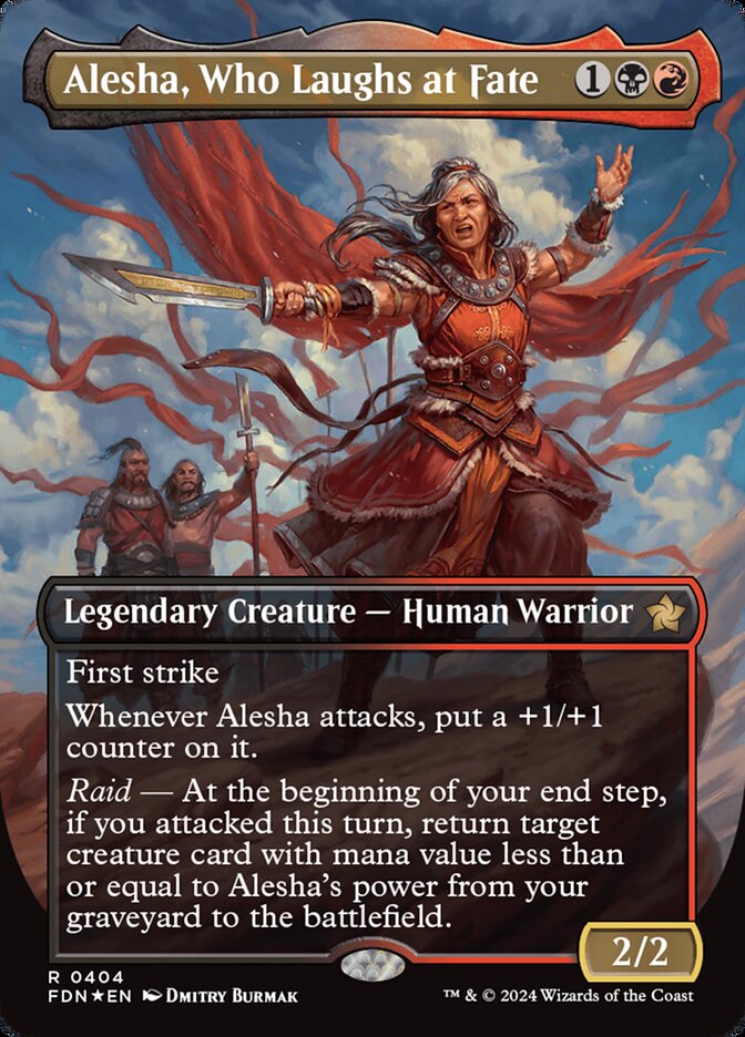 Alesha, Who Laughs at Fate (Borderless) (Mana Foil) - (Foil): Foundations