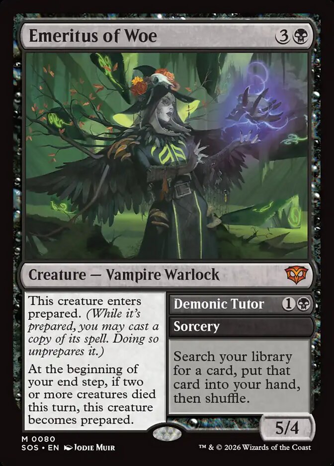 Emeritus of Woe // Demonic Tutor - (Foil): Secrets of Strixhaven