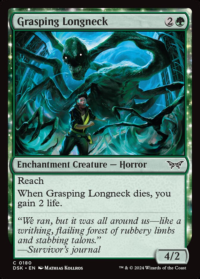 Grasping Longneck - (Foil): Duskmourn: House of Horror