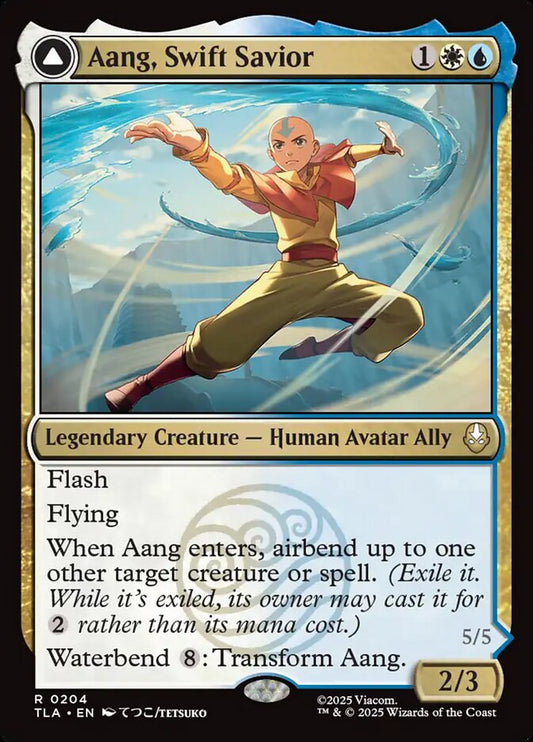 Aang, Swift Savior // Aang and La, Ocean's Fury - (Foil): Avatar: The Last Airbender
