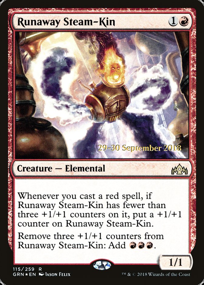 Runaway Steam-Kin (Prerelease) (Guilds of Ravnica) - (Foil): Guilds of Ravnica Promos