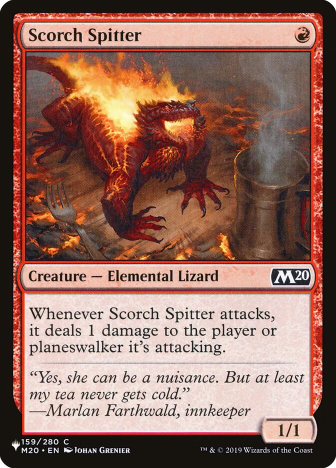 Scorch Spitter: The List