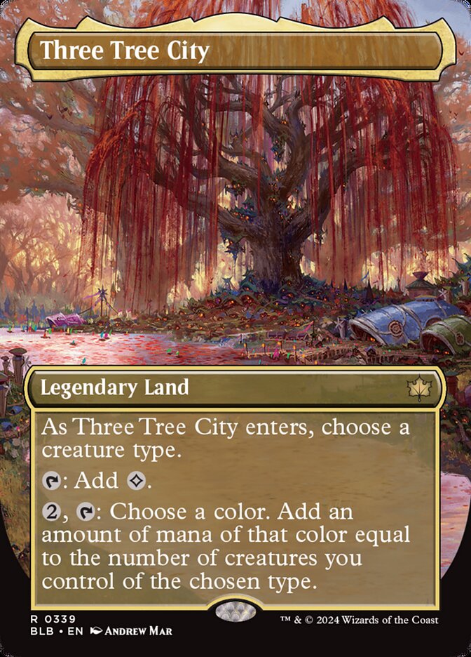 Three Tree City (#339) (Borderless) - (Foil): Bloomburrow