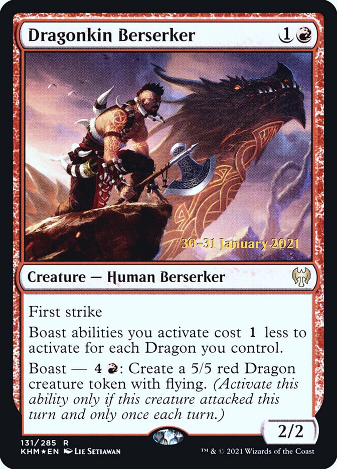 Dragonkin Berserker (Prerelease) (Kaldheim) - (Foil): Kaldheim Promos
