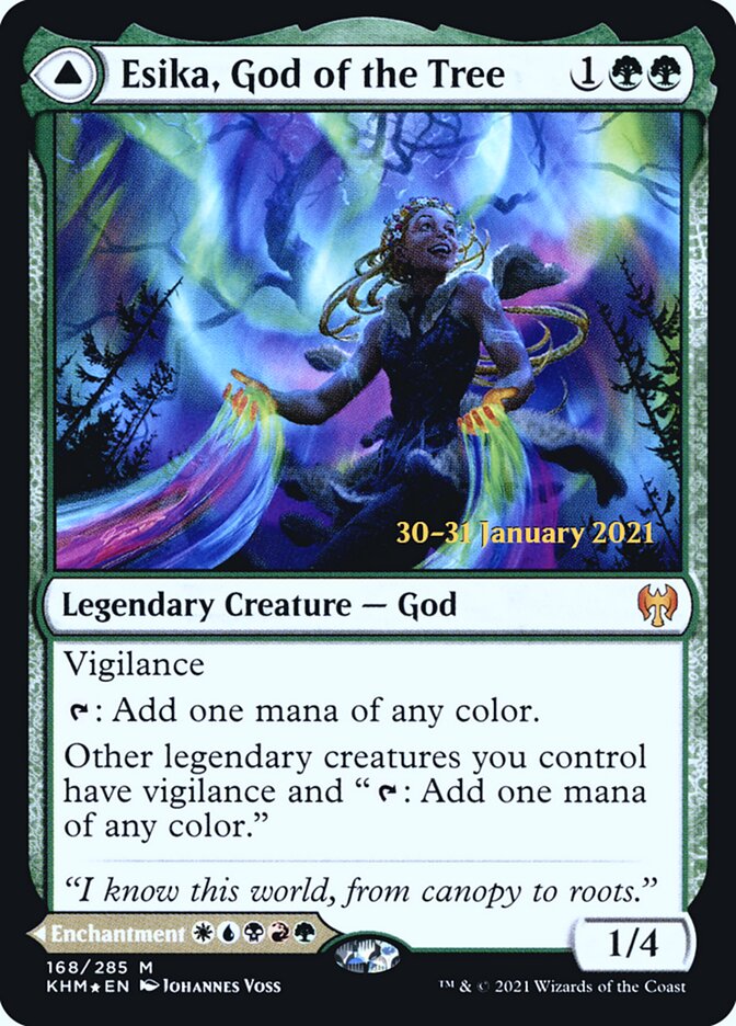 Esika, God of the Tree // The Prismatic Bridge (Prerelease) (Kaldheim) - (Foil): Kaldheim Promos