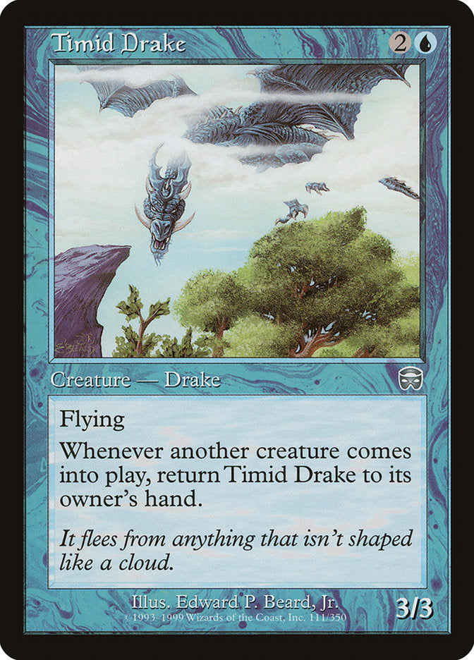 Timid Drake - (Foil): Mercadian Masques