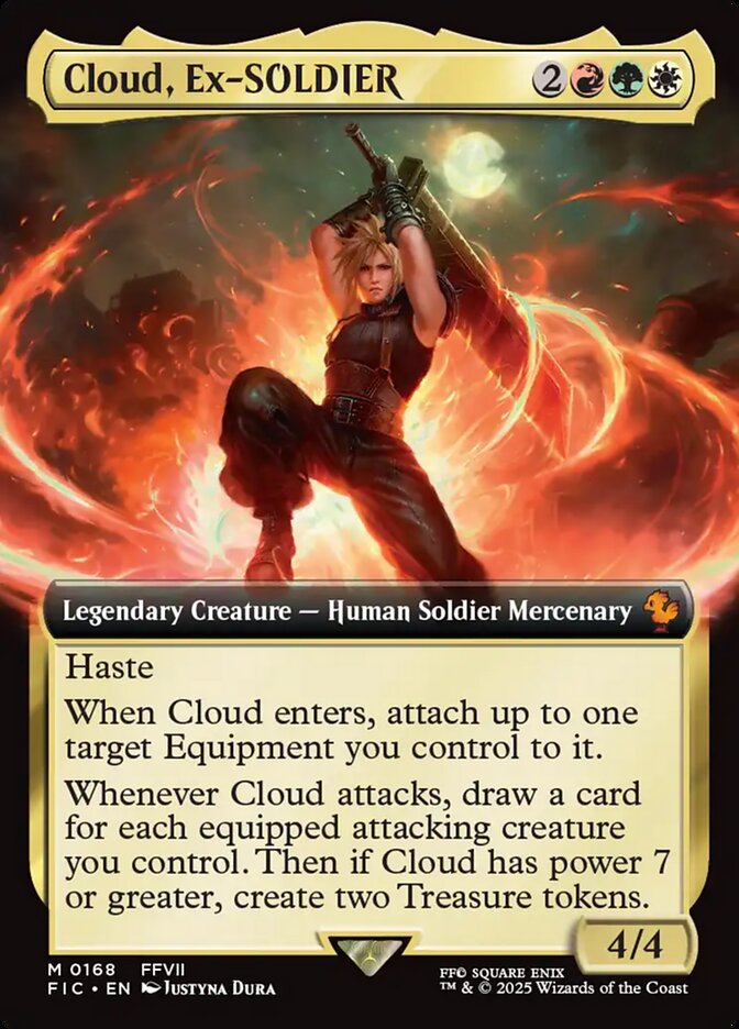 Cloud, Ex-SOLDIER (#168) (Extended Art) - (Foil): Final Fantasy Commander