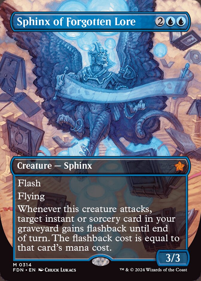 Sphinx of Forgotten Lore (Borderless) - (Foil): Foundations