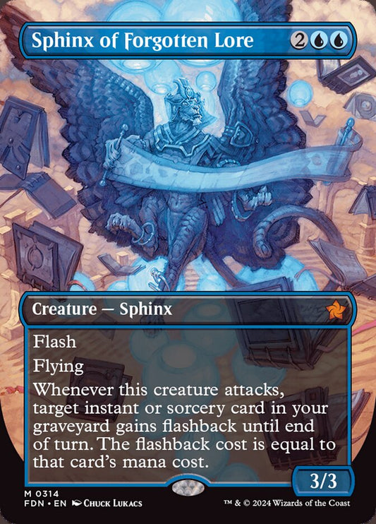 Sphinx of Forgotten Lore (Borderless) - (Foil): Foundations