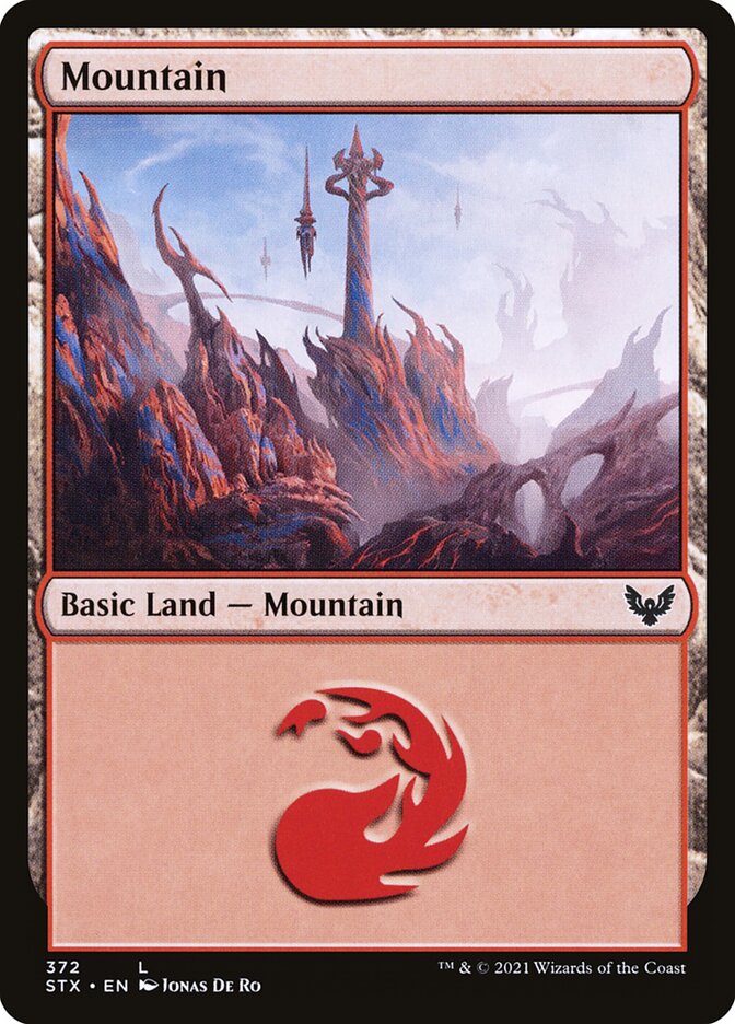 Mountain (#372) - (Foil): Strixhaven: School of Mages