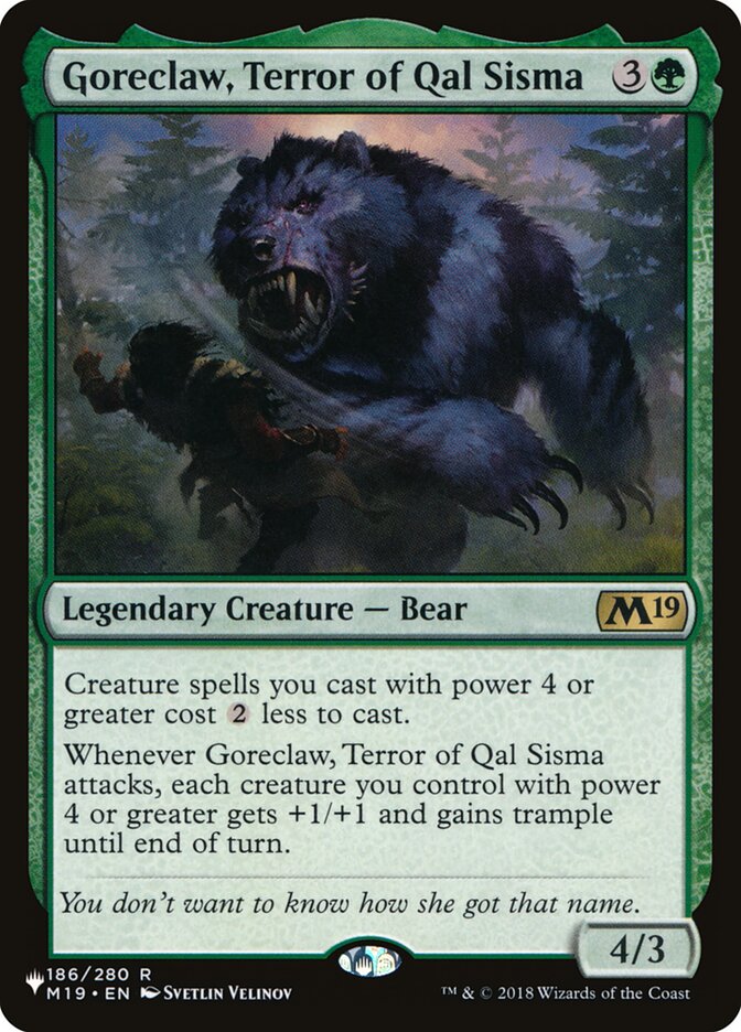 Goreclaw, Terror of Qal Sisma: The List