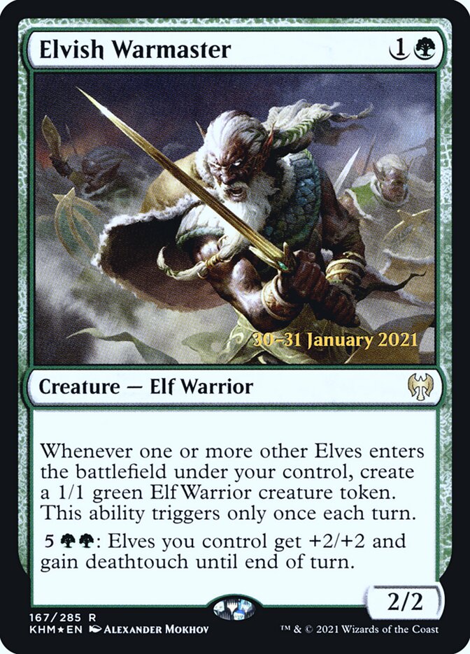 Elvish Warmaster (Prerelease) (Kaldheim) - (Foil): Kaldheim Promos