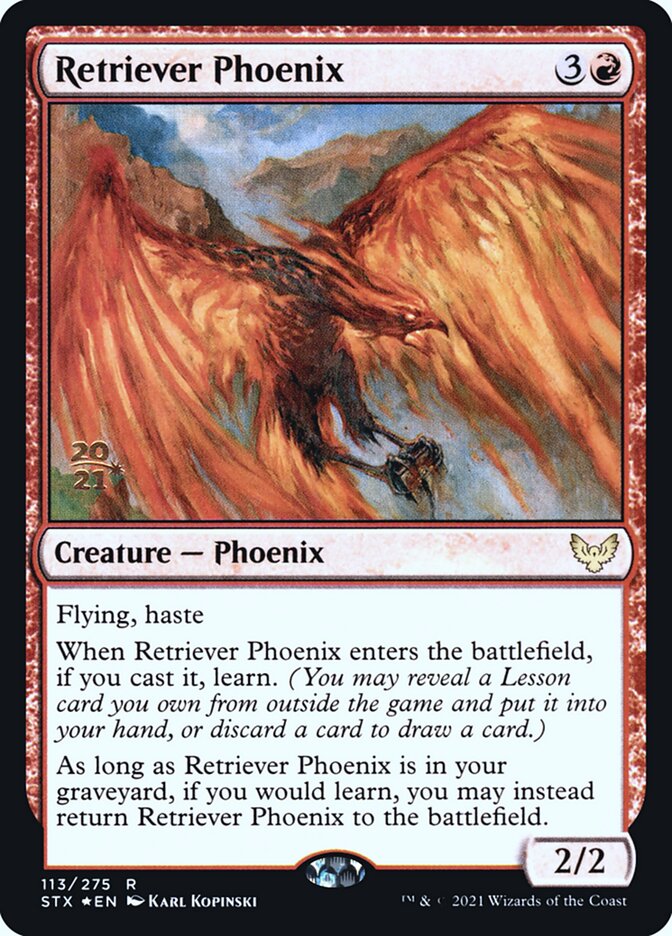Retriever Phoenix (Prerelease) (Strixhaven: School of Mages) - (Foil): Strixhaven: School of Mages Promos