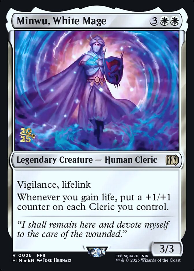 Minwu, White Mage (Prerelease) (FINAL FANTASY) - (Foil): Final Fantasy Promos