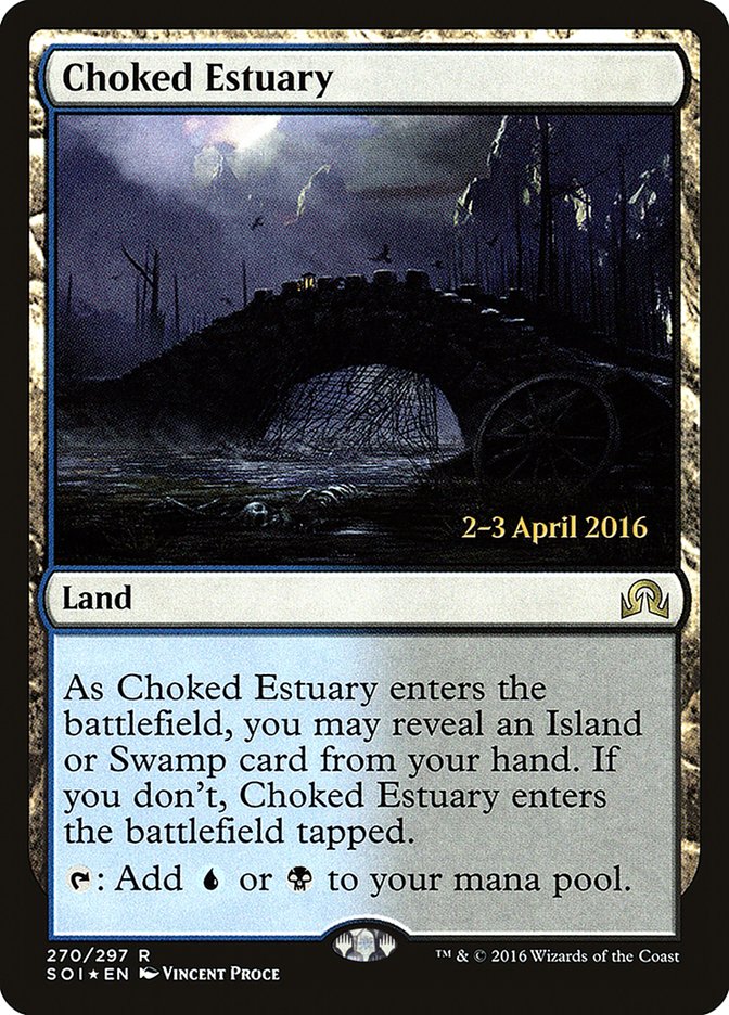 Choked Estuary (Prerelease) (Shadows over Innistrad) - (Foil): Shadows over Innistrad Promos