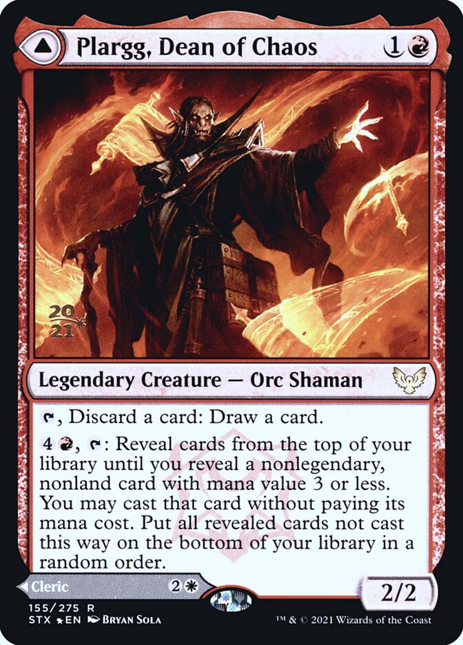 Plargg, Dean of Chaos // Augusta, Dean of Order (Prerelease) (Strixhaven: School of Mages) - (Foil): Strixhaven: School of Mages Promos
