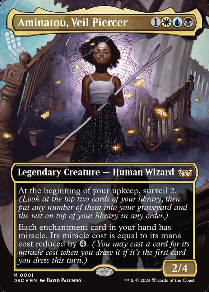 Aminatou, Veil Piercer (Borderless) - (Foil): Duskmourn: House of Horror Commander