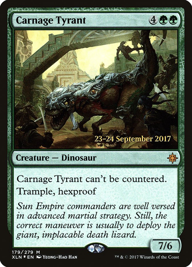 Carnage Tyrant (Prerelease) (Ixalan) - (Foil): Ixalan Promos