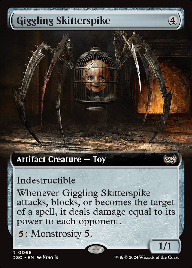 Giggling Skitterspike (Extended Art): Duskmourn: House of Horror Commander