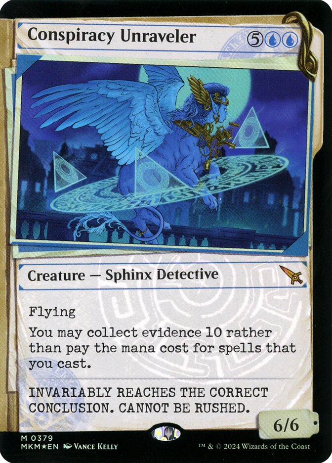Conspiracy Unraveler (Showcase) (Invisible Ink Foil) - (Foil): Murders at Karlov Manor