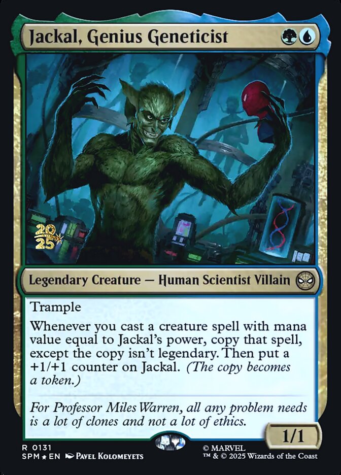 Jackal, Genius Geneticist (Prerelease) (Marvel's Spider-Man) - (Foil): Marvel's Spider-Man Promos