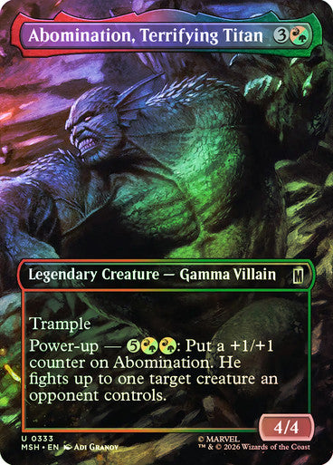 Abomination, Terrifying Titan (Borderless) (#333) - (Foil): Marvel Super Heroes