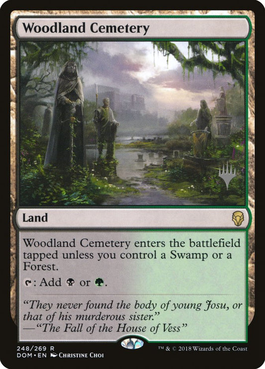 Woodland Cemetery (Promo Pack) (Dominaria) - (Foil): Dominaria Promos