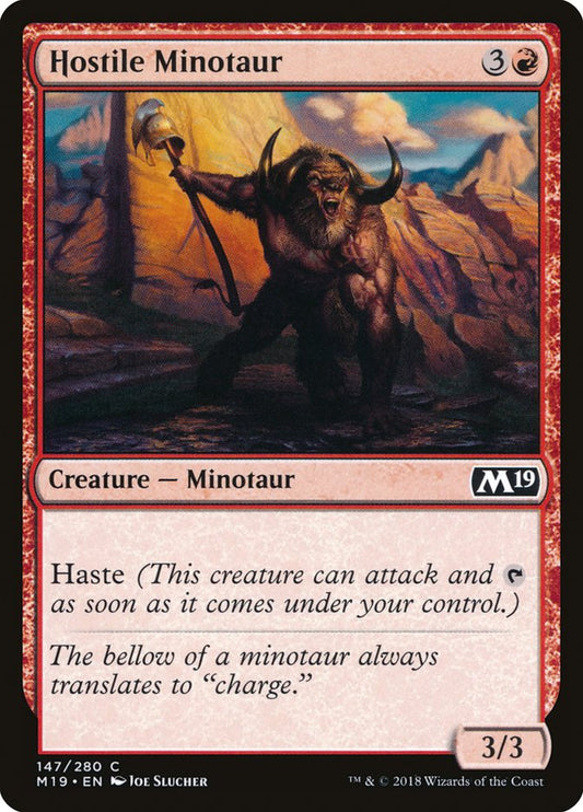 Hostile Minotaur - (Foil): Core Set 2019