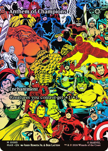 Anthem of Champions (Borderless) (#085) - (Foil): Marvel Universe