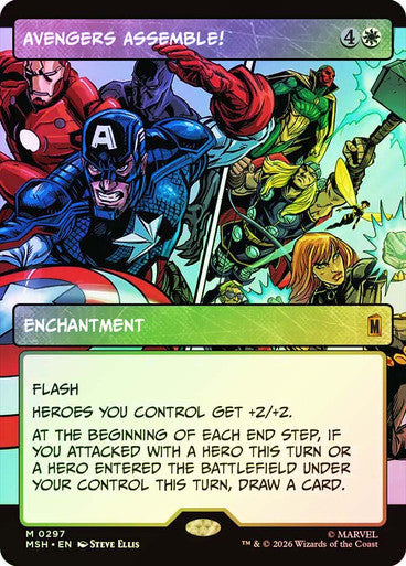 Avengers Assemble! (Showcase, Borderless) (#297) - (Foil): Marvel Super Heroes