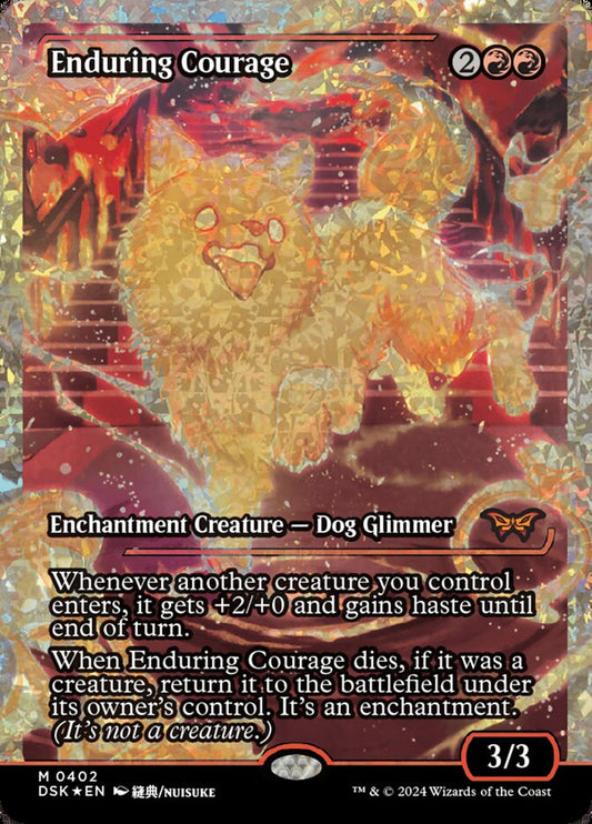 Enduring Courage (Showcase) (Fracture Foil) - (Foil): Duskmourn: House of Horror