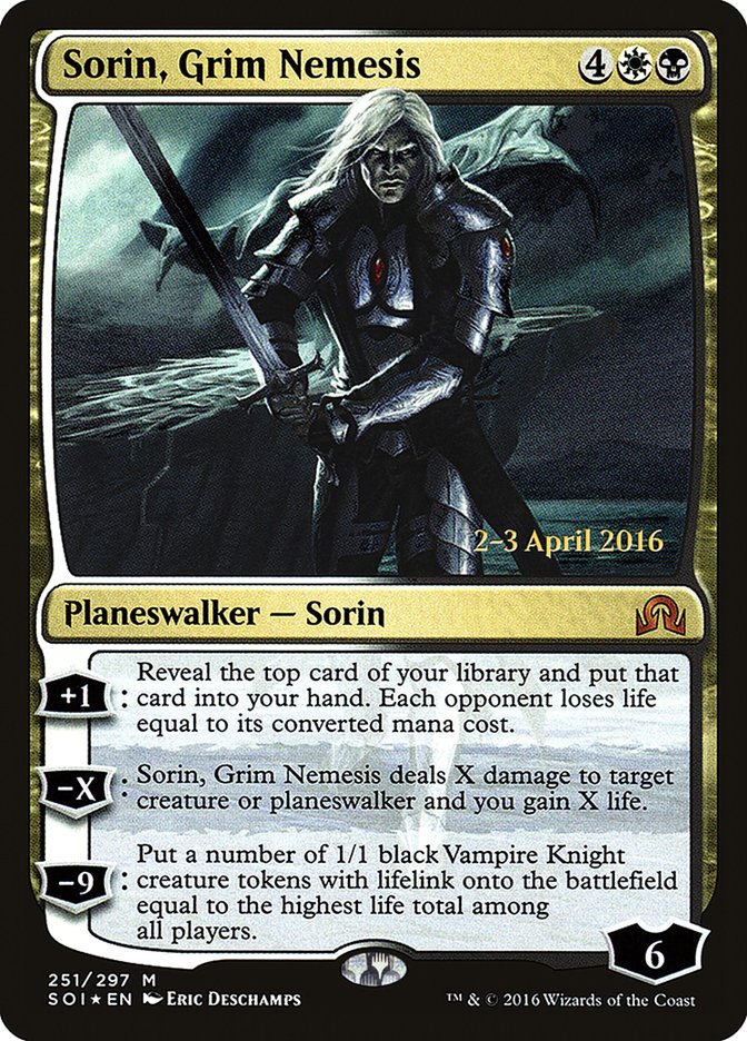 Sorin, Grim Nemesis (Prerelease) (Shadows over Innistrad) - (Foil): Shadows over Innistrad Promos
