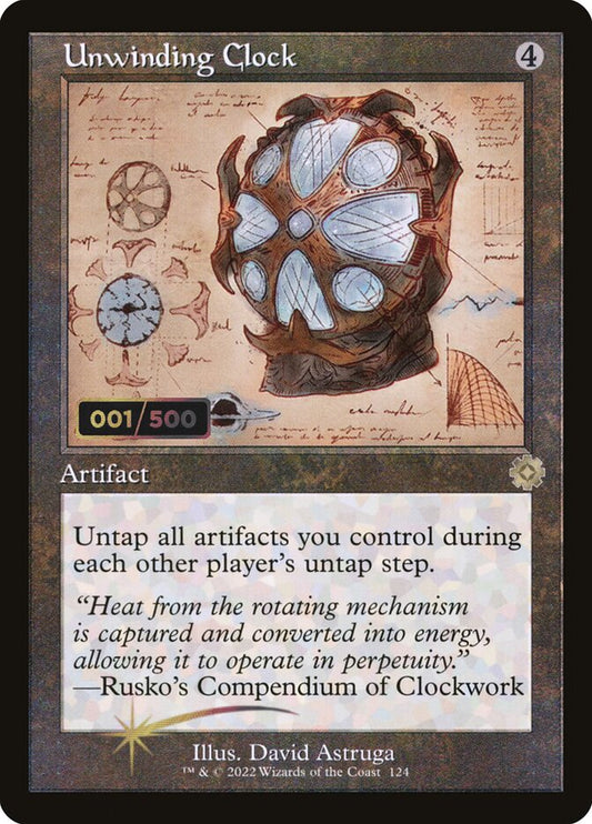Unwinding Clock (#124) (Retro Frame) - (Foil): The Brothers' War Retro Artifacts