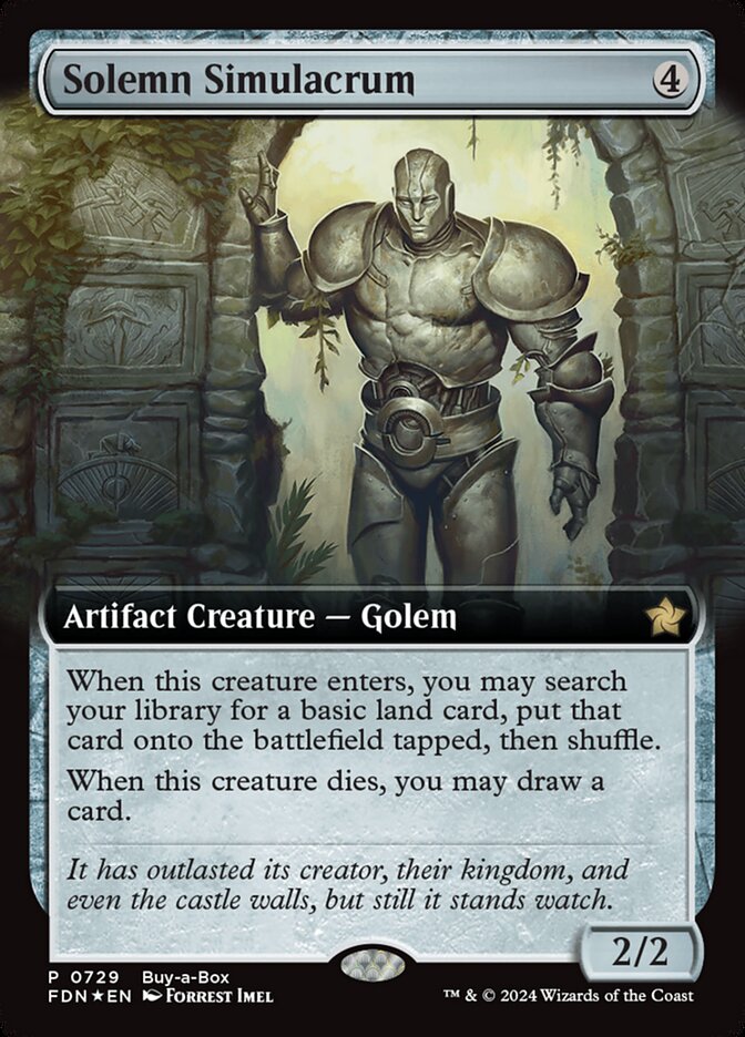 Solemn Simulacrum (Buy-a-Box) (Extended Art) - (Foil): Foundations