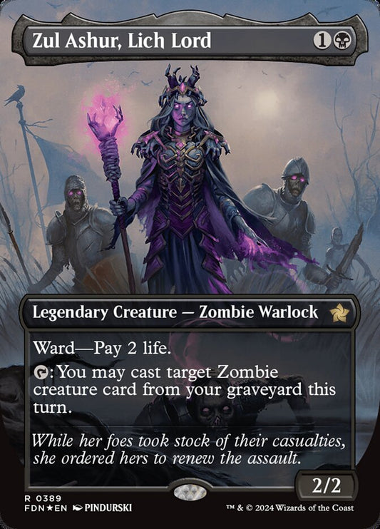 Zul Ashur, Lich Lord (Borderless) (Mana Foil) - (Foil): Foundations